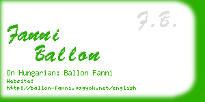 fanni ballon business card